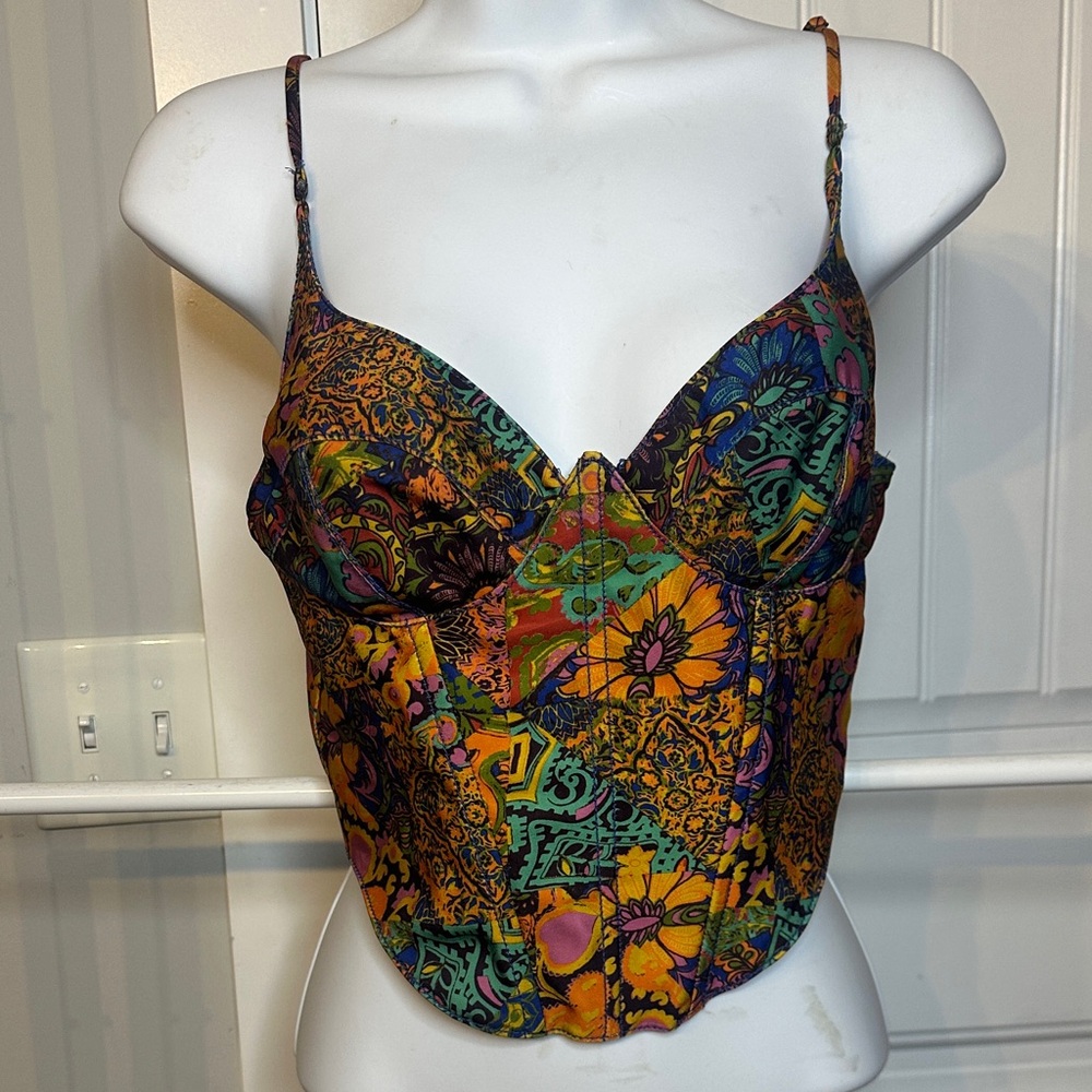 Urban Outfitters Multicolor Patterned Crop Top